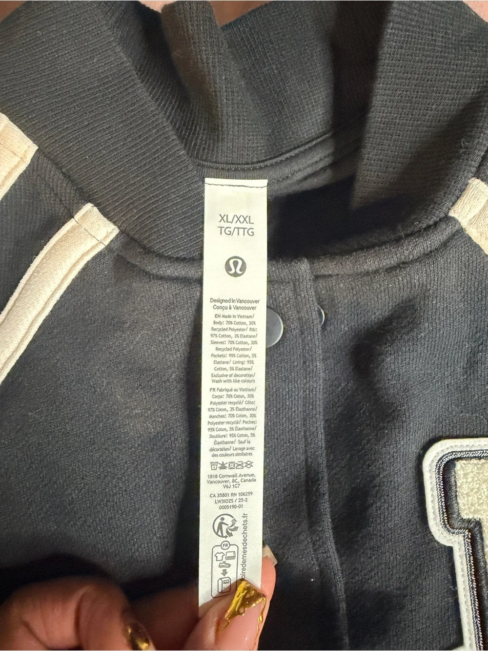 NWT Lululemon Scuba Oversized Collegiate Jacket Graphic XL/XXL
